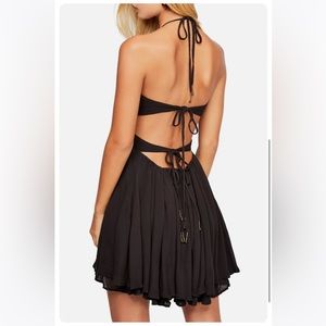 Free People - Black flowy halter mini dress